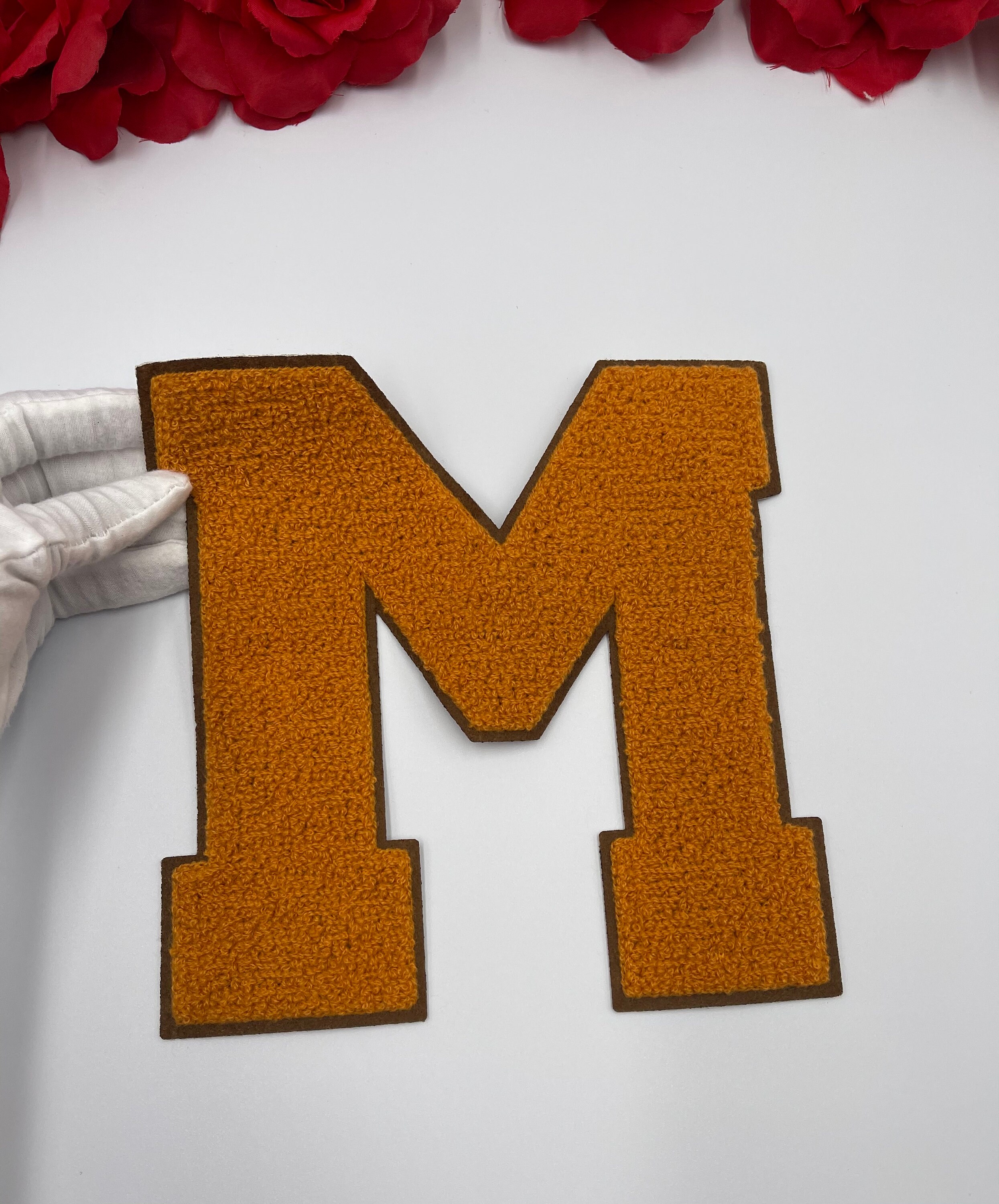 8 3/4 Large Chenille Letter M Patch Initial M Patch Sew On Etsy