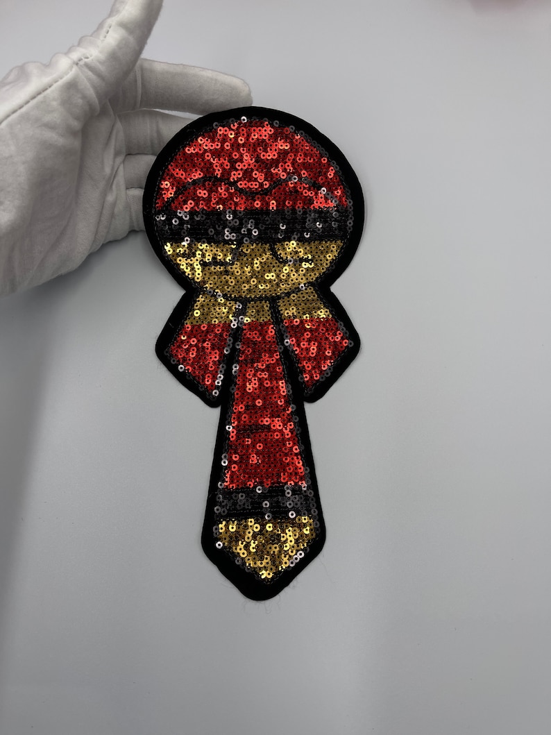 Designer Patch Embroidered DIY Jacket Shirt Handbag 9\u201d Large Sequin Man Patch Iron on Patch Red Sequin Patch,Man Patch Gold Sequin Patch