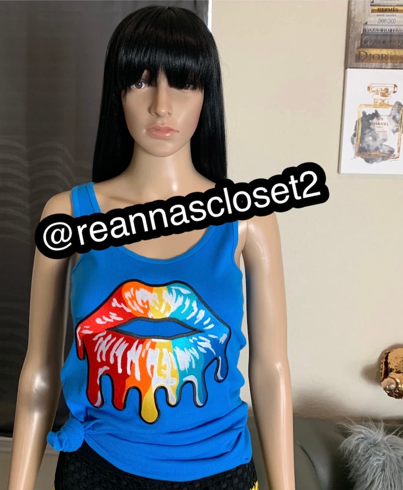 9 Large Colorful Dripping Lips Patch Reannas Closet 2 Etsy