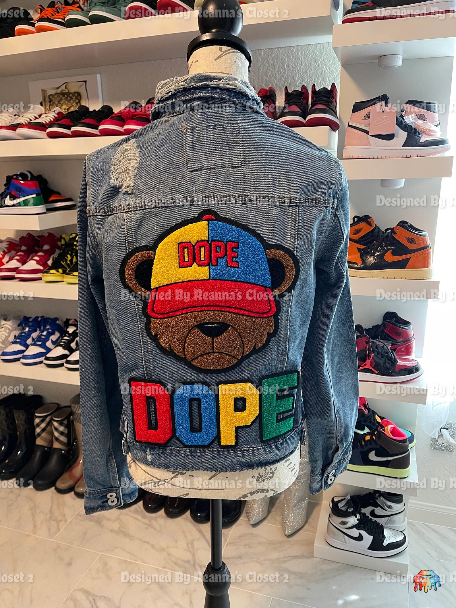 Reworked Dope Bear Patched Distressed 