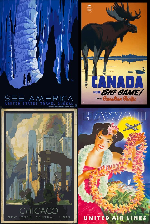 Download 59 Vintage Travel Posters For Usa And Canada In Svg Etsy
