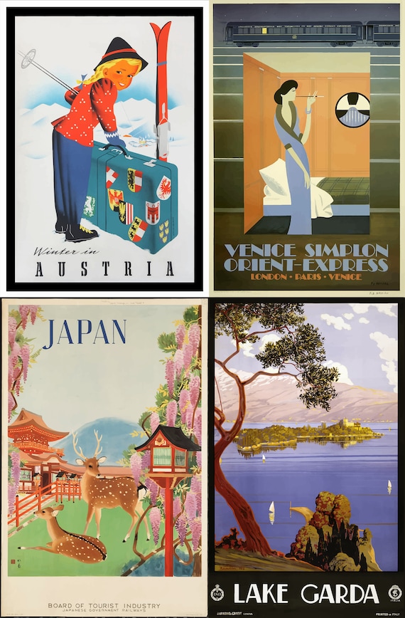 Download 53 Vintage Travel Posters For International Countries In Svg Etsy