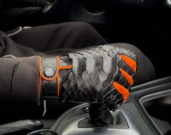 LImited Python driving gloves, Luxury leather unisex gloves, driving gloves.