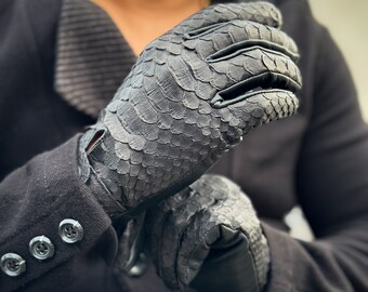 Python rijhandschoenen, luxe lederen unisex handschoenen, autohandschoenen.