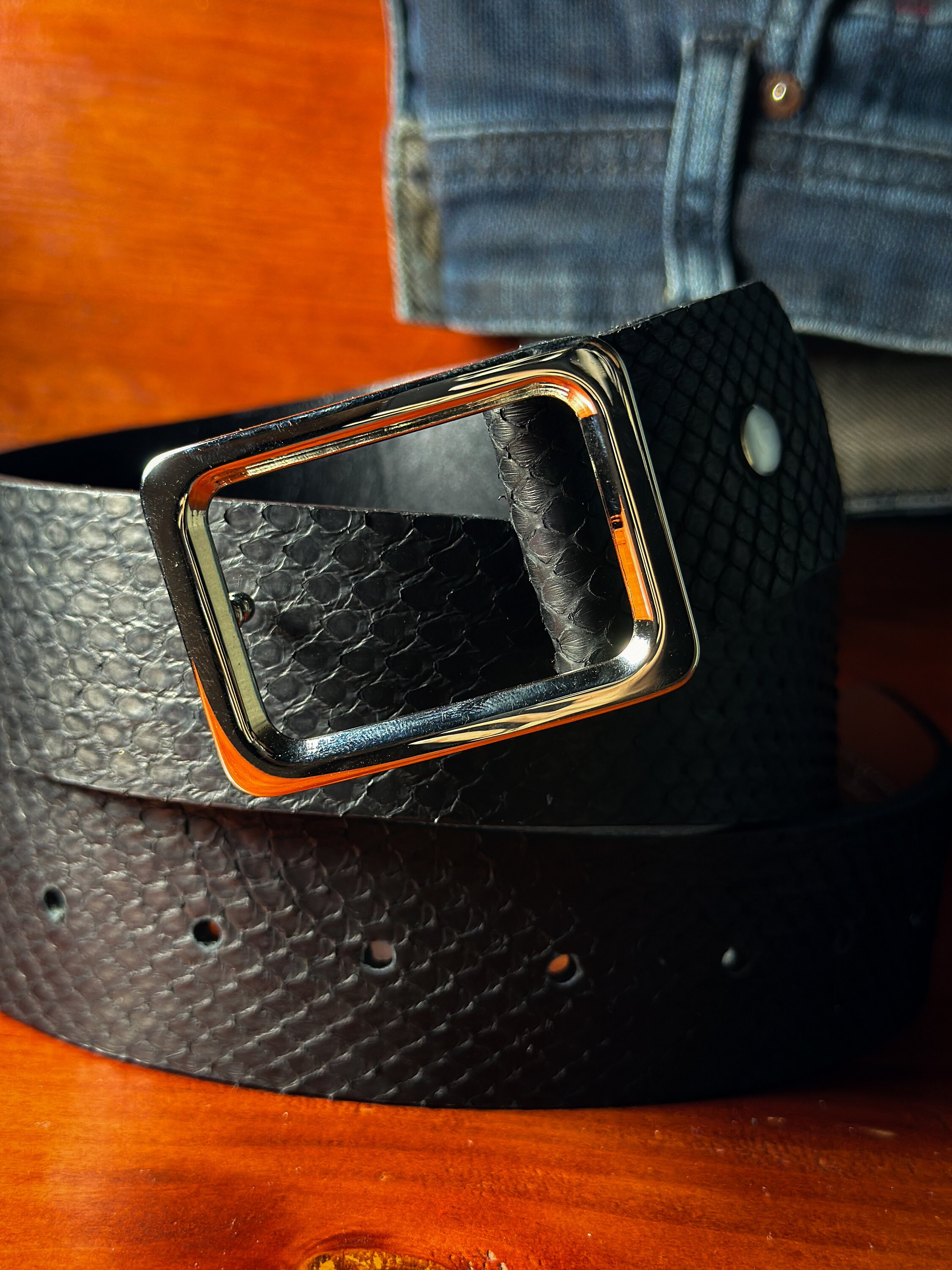 Python Leather Belt Leather Python Belt, Biker Belt, Luxury Leather Belt, Custom Python ...