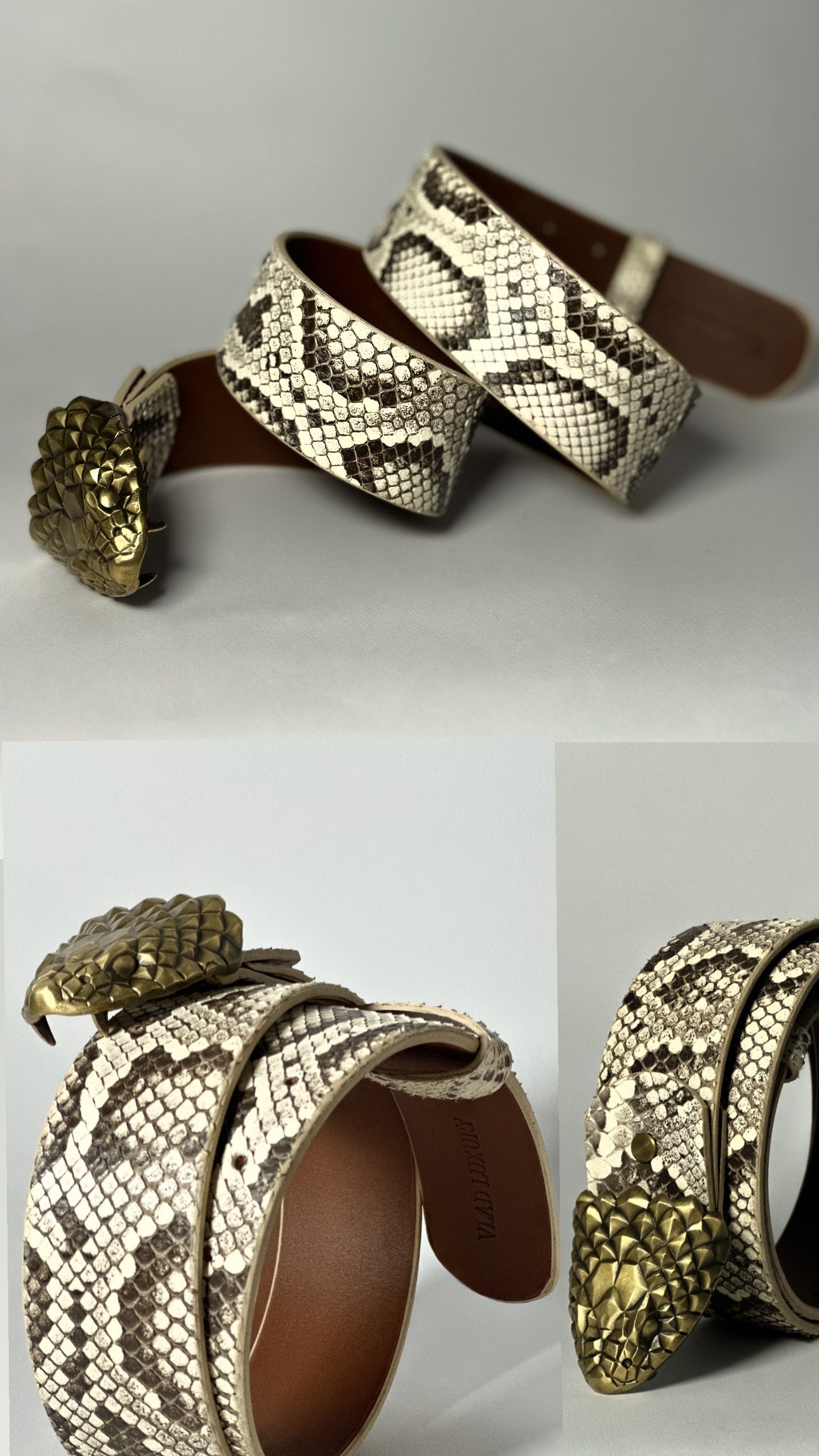 Leather Python Belt, Biker Belt, Luxury Leather Belt, Custom Python ...