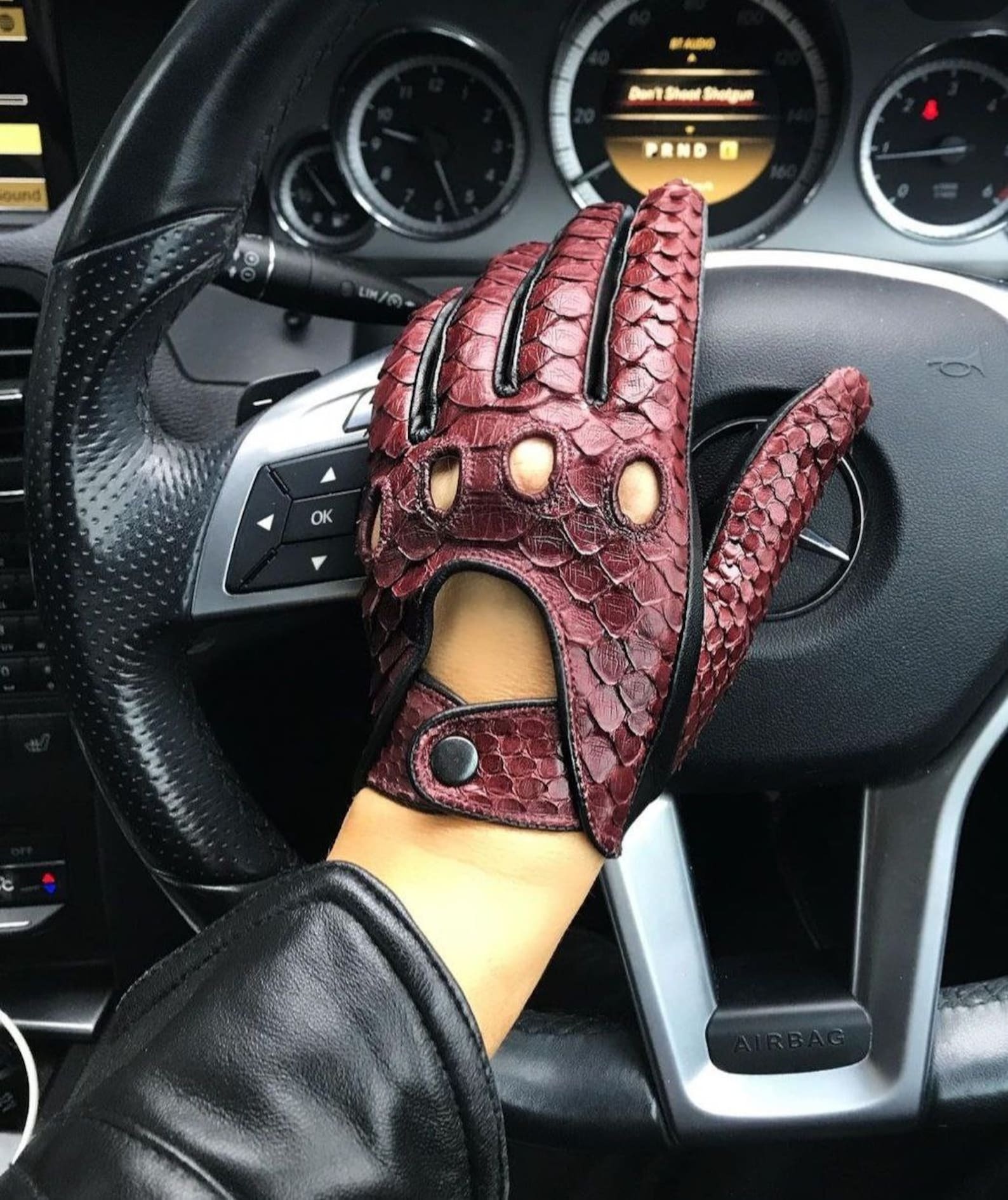 Python Driving Gloves, Luxury Leather Unisex Gloves, Driving Gloves. Etsy