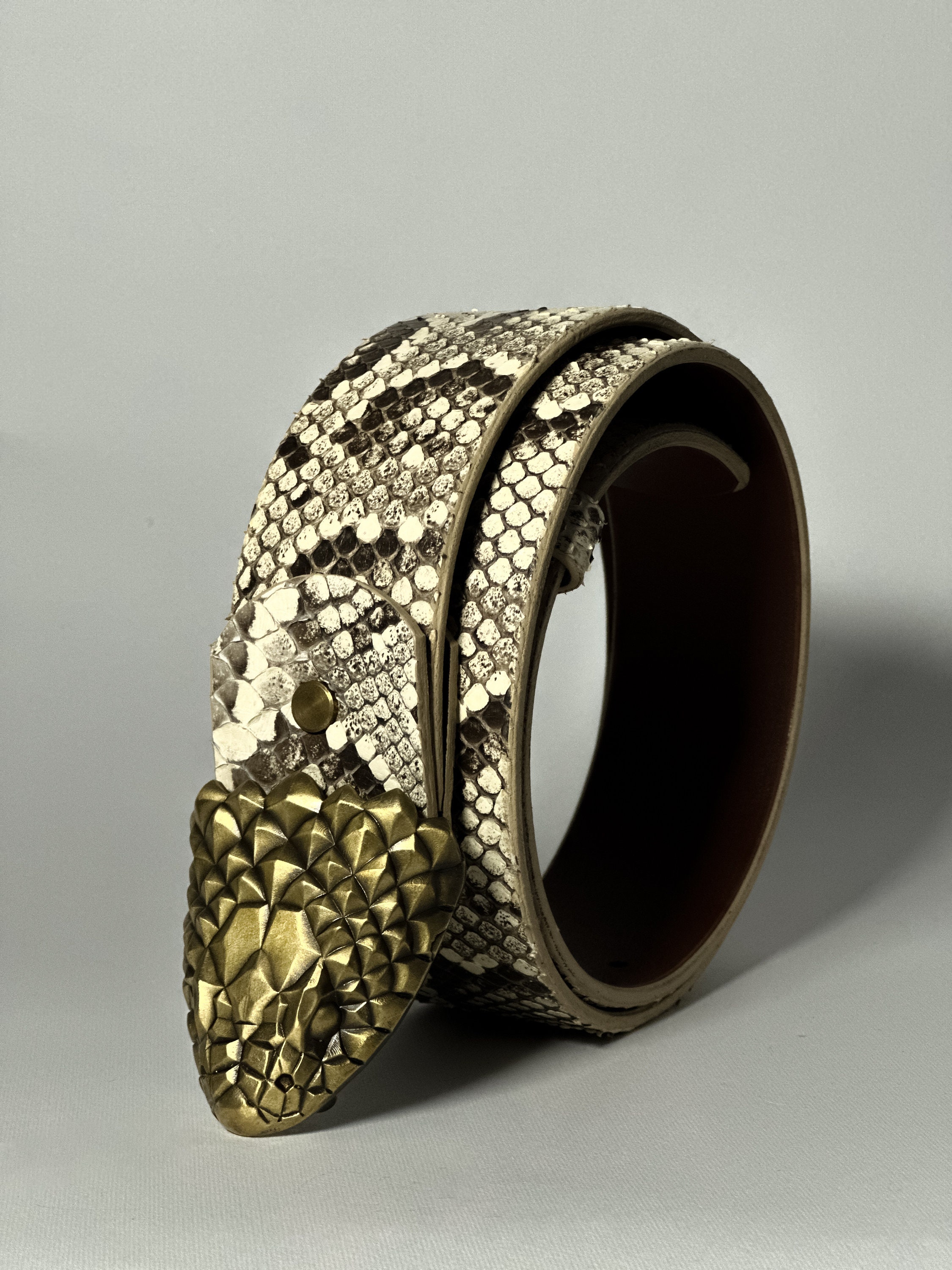 Leather Python Belt, Biker Belt, Luxury Leather Belt, Custom Python ...