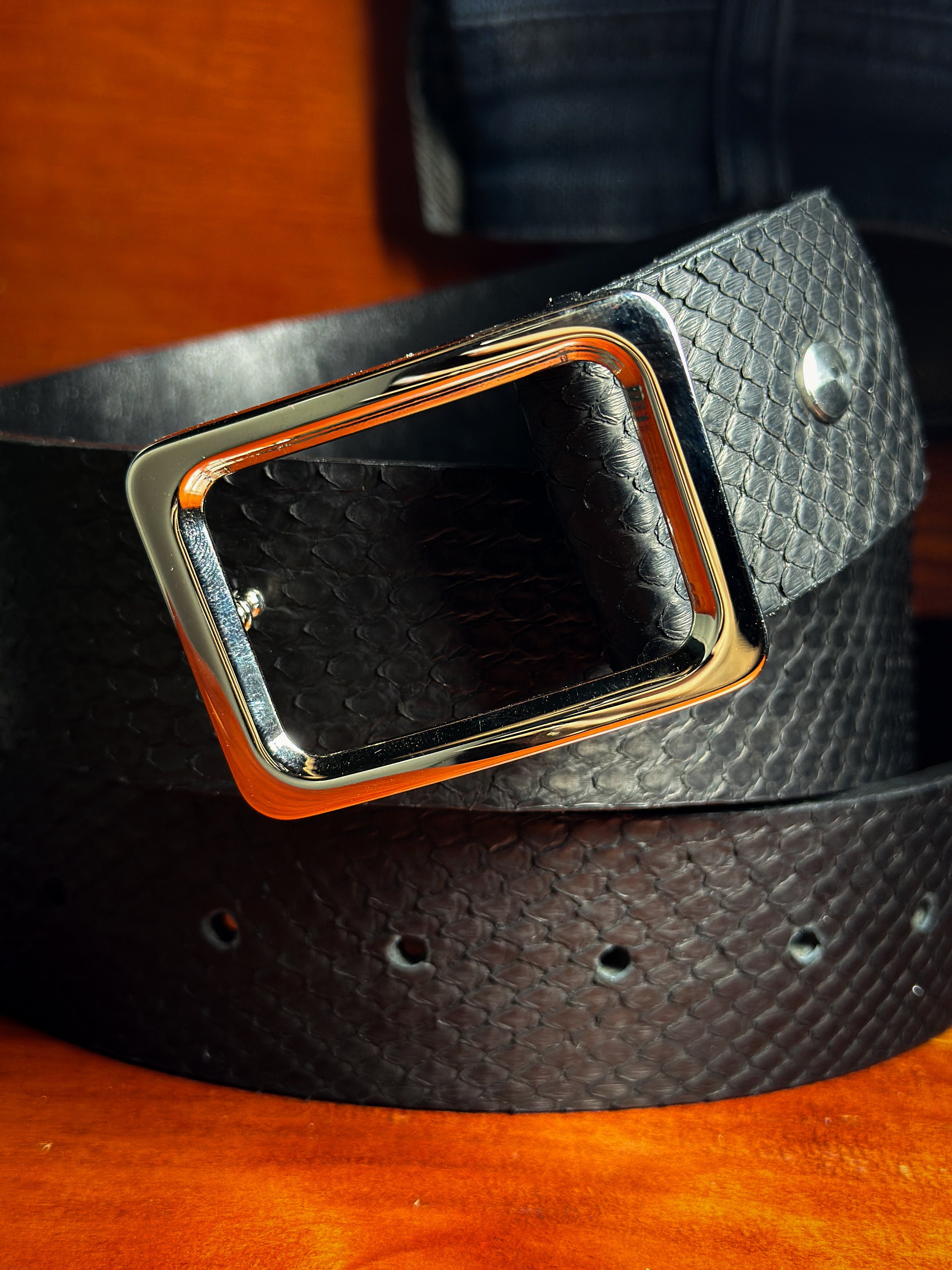 Python Leather Belt Leather Python Belt, Biker Belt, Luxury Leather Belt, Custom Python ...