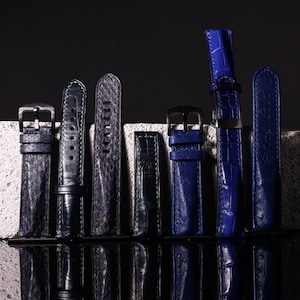 Premium Leather Watch Strap – Genuine Python & Crocodile Skin for All Watches