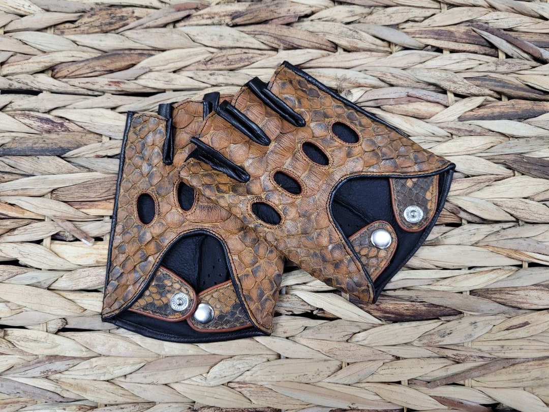 Python Gloves, Luxury Leather Driving Gloves Python, Unisex Gloves