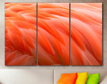 Abstract canvas Abstract décor Flamingo art Abstraction print Abstract poster Abstract photo Modern wall art Pink decor Flamingo feathers