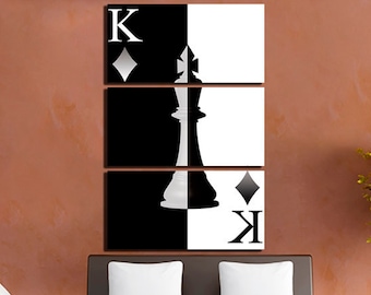 Chess piece Wall art canvas King art Chess art Nursery décor Chess game Gift for chess King poster Chess print King chess piece Checkmate
