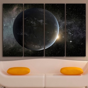 Morning star Print on canvas Space art Star canvas Star wall decor Moon artwork Astronomy poster Space décor Multi panel canvas Star gift