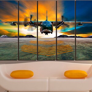 Airxcn Drucke Auf Leinwand 5 Teil Leinwand Bild Malerische Flugplatz Landung Leinwand Bild 5 Panels Wandkunst Druck Vollst/ändig Bild Gedruckte Poster Kunstwerke