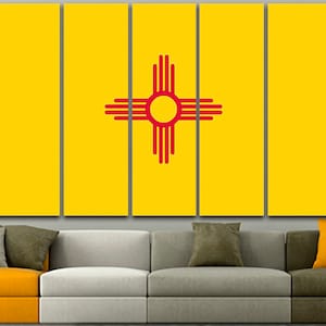 New Mexico Zustand Flagge Druck New Mexico Flagge New Mexico Foto New Mexico Flagge New Mexico Druck Land Verzauberung Poster Kunstdruck Bild