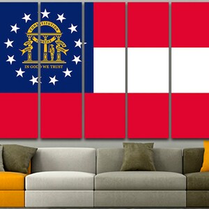 Georgia flag Print on canvas State in United States Georgia flag art Georgia flag canvas Georgia flag print Art decor Printable art Canvas