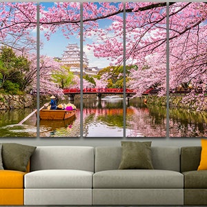 Japan canvas Wall art canvas Cherry blossom décor Japan posterTree print Japan art Asia Japanese gift Sakura art Landscape photo Japan print