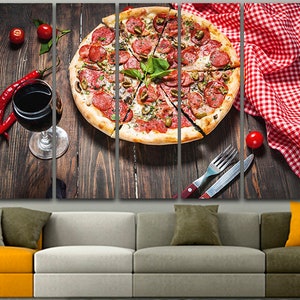 Pizza wall art Cafe decor Pizza canvas art Food decor Italian dish Birthday gift Pizza printable Pizza photo art Pizza wall decor Food photo