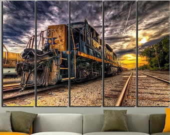 Train canvas print Locomotive decor Train photo art Train home decor Locomotive canvas Artwork train Locomotive print Train printable art