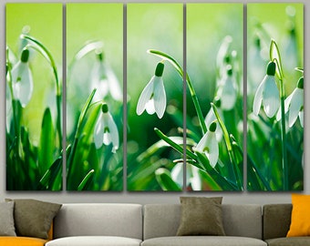 Snowdrops print Flowers art decor Snowdrops canvas Spring snowdrop Flowers decor White flowers art Spring flowers Gift for her Snowdrops art