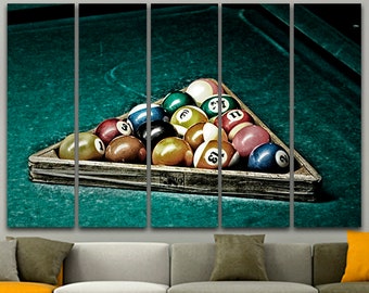 Billiards canvas Billiards game Balls wall art Billiards table Billiards gift Billiard sports print English billiards art Cafe wall decor