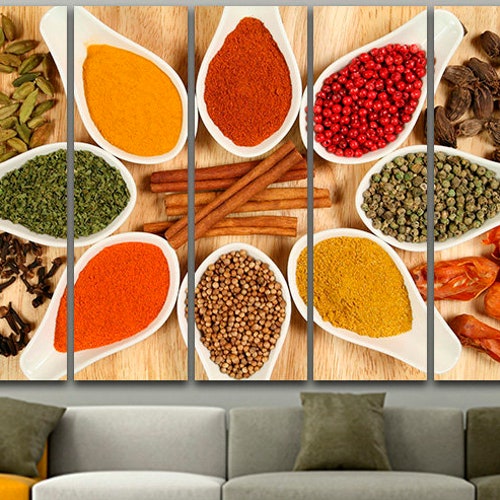 Spices Wall Art Health Food Canvas Restaurant Decor Kitchen Etsy