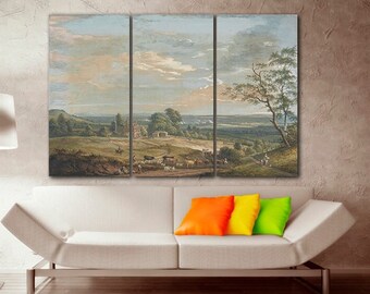 Paul Sandby Distant View of Maidstone canvas English rural wall décor Print Reproduction Ready to hang Retro gift Modern artwork Bedroom art