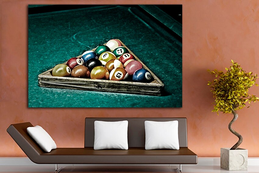 Billiards Canvas Billiards Game Balls Wall Art Billiards Table Etsy