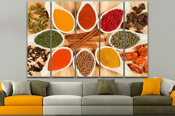 Spices Wall Art Spices Poster Spices Canvas Kitchen Decor Etsy