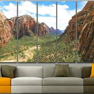 Canvas ready to hang Zion national park Utah wall print Mountain art decor Mountain gift Canyon Zion decor Wilderness gift Rocks wall art