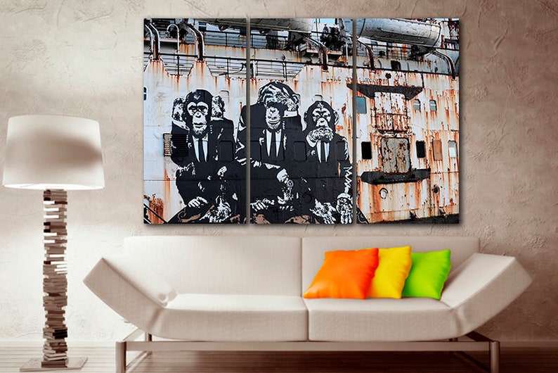 3 wise monkeys Wall art canvas Speak no evil Hear no evil See no evil
