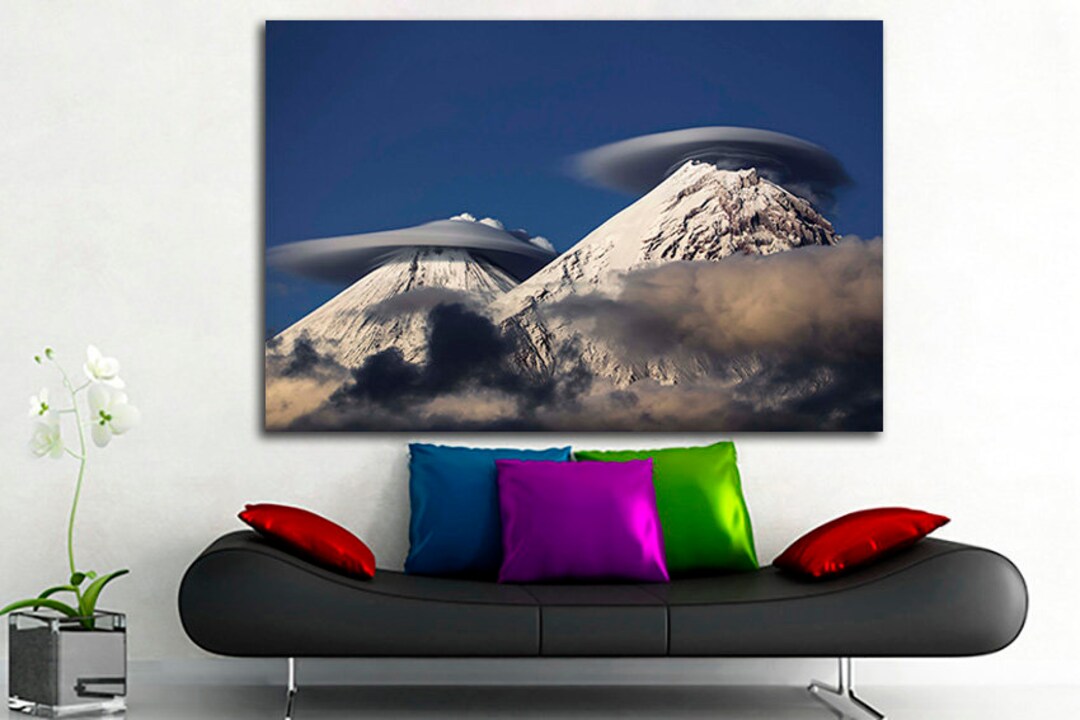 Lenticular Cloud Wall Art Canvas Mountain Art Weather Print Mountain ...