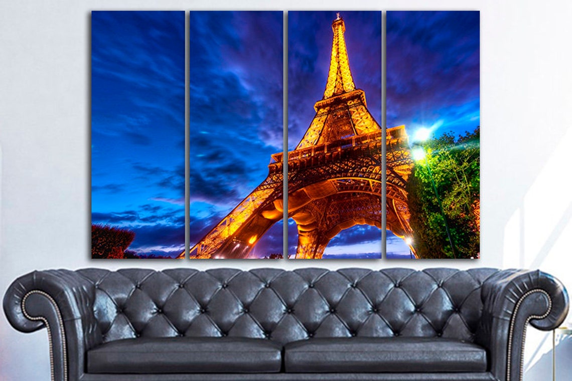 Paris Eiffel Tower Canvas Gallery Wrap Eiffel Tower Print Etsy