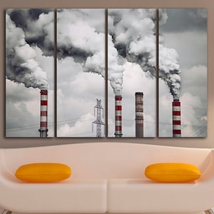 Power Station Print on Canvas Power Generation Steam Turbine Décor Engineering Gift Electricity Wall Art Architecture Décor Ready to hang