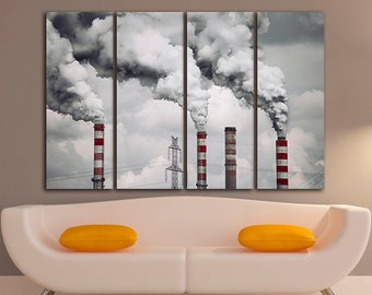Power Station Print on Canvas Power Generation Steam Turbine Décor Engineering Gift Electricity Wall Art Architecture Décor Ready to hang