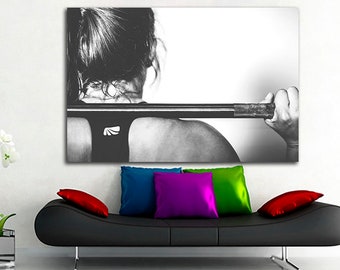 Fitness woman Gym canvas set Sport print Strong hand art Workout photo Fitness decor Office gym gift Barbell art Dumbbell artwork Gym print
