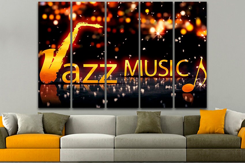 Jazz canvas art Jazz wall decor Jazz music decor Festival Etsy
