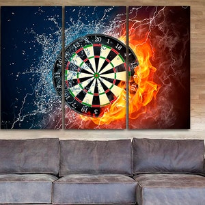 Darts wall art Darts print Darts canvas Game home decor Game poster art Darts game Game wall decor Target print Dart board Game office decor