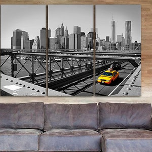 Taxi New York Print Yellow Taxi Art Yellow Taxi Poster New York Wall ...