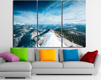 Mountains print Nature decor Stretched print Forest art Snow photography Landscape wall art Mountains poster Mountains canvas Nature canvas