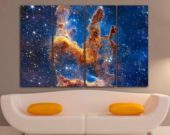 Skapelsens pelare tryck Hubbleteleskopet Örn Nebulosa Rymden kanvas galax väggdekor NASA konst Cosmic Office tryck present Stjärnbilden