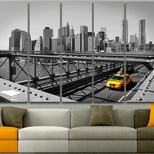 Taxi New York Print Yellow Taxi Art Yellow Taxi Poster New York Wall ...