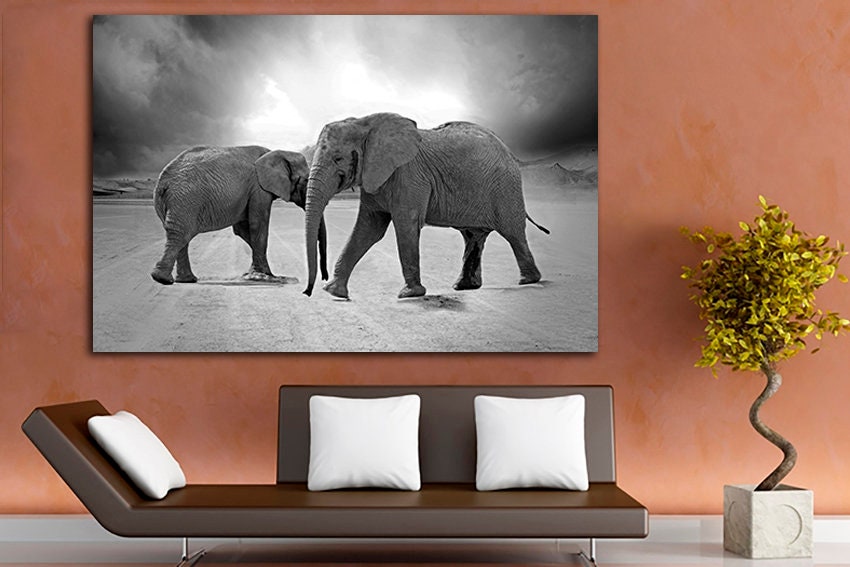 Elephant Canvas Multi Panel Canvas Animals Decor Africa Elephant Art ...