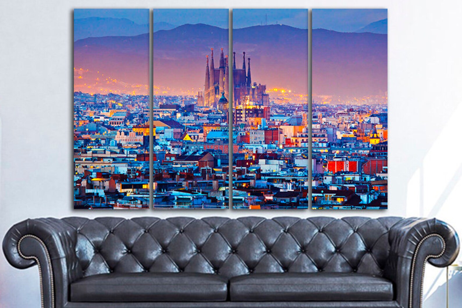 Barcelona Canvas 5 Panel Canvas Barcelona Print Urban Canvas Etsy UK