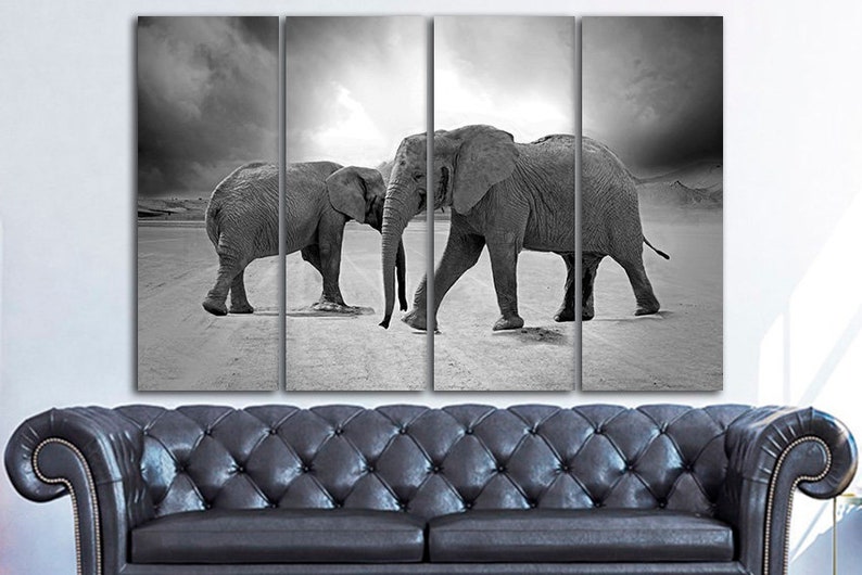 Elephant Canvas Multi Panel Canvas Animals Decor Africa Etsy