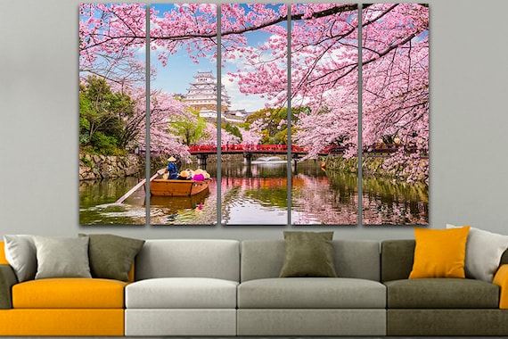 Japan Canvas Wall Art Canvas Cherry Blossom Decor Japan Etsy