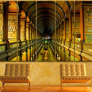 3 Panel Set Library Print Library Canvas Library Wall Art Librarian ...