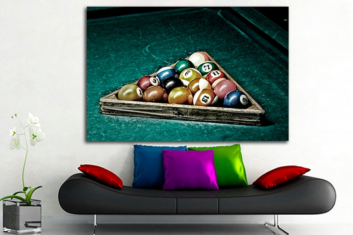 Billiards Canvas Billiards Game Balls Wall Art Billiards Table ...