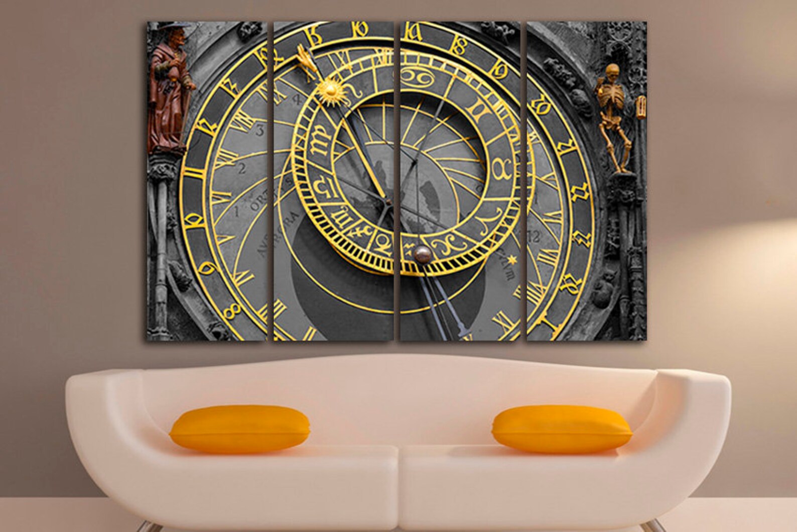 5 Panel Set Astronomical Clock Astrology Canvas Prague Travel Etsy UK